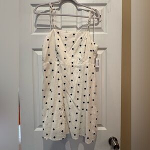 Old Navy White Dress with Black Polka Dots